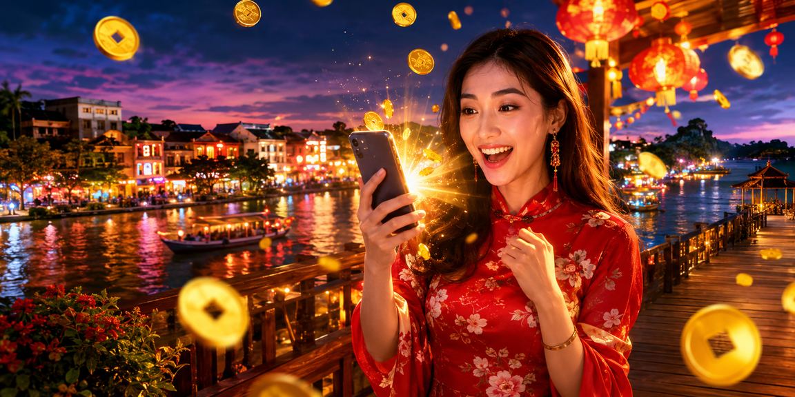 Pemain dari Melaka membaca syarat promosi lotteri dalam talian